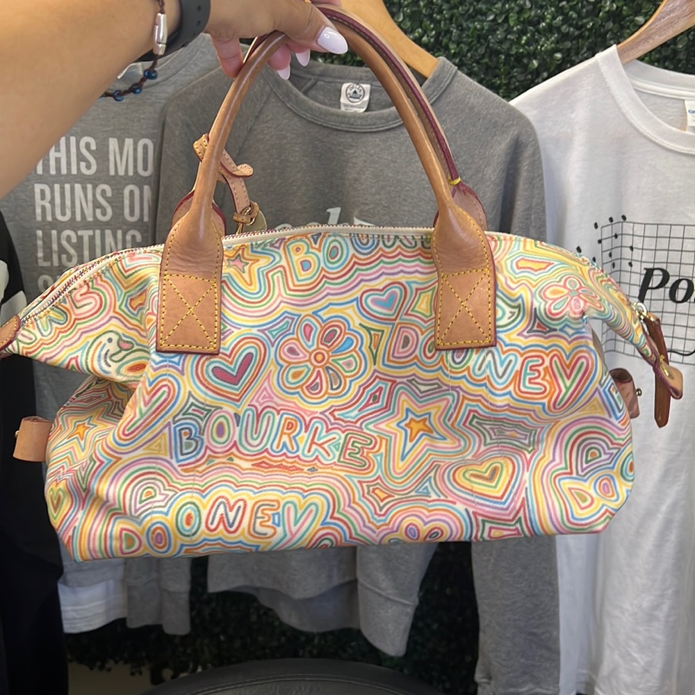 Dooney & Bourke Multicolor Doodle Logo Satchel